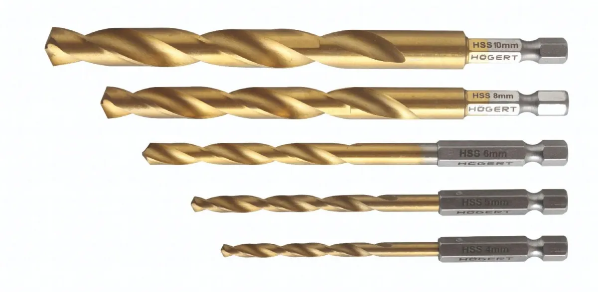 HOGERT Set burgija za metal HSS: 4.5.6.8.10 mm