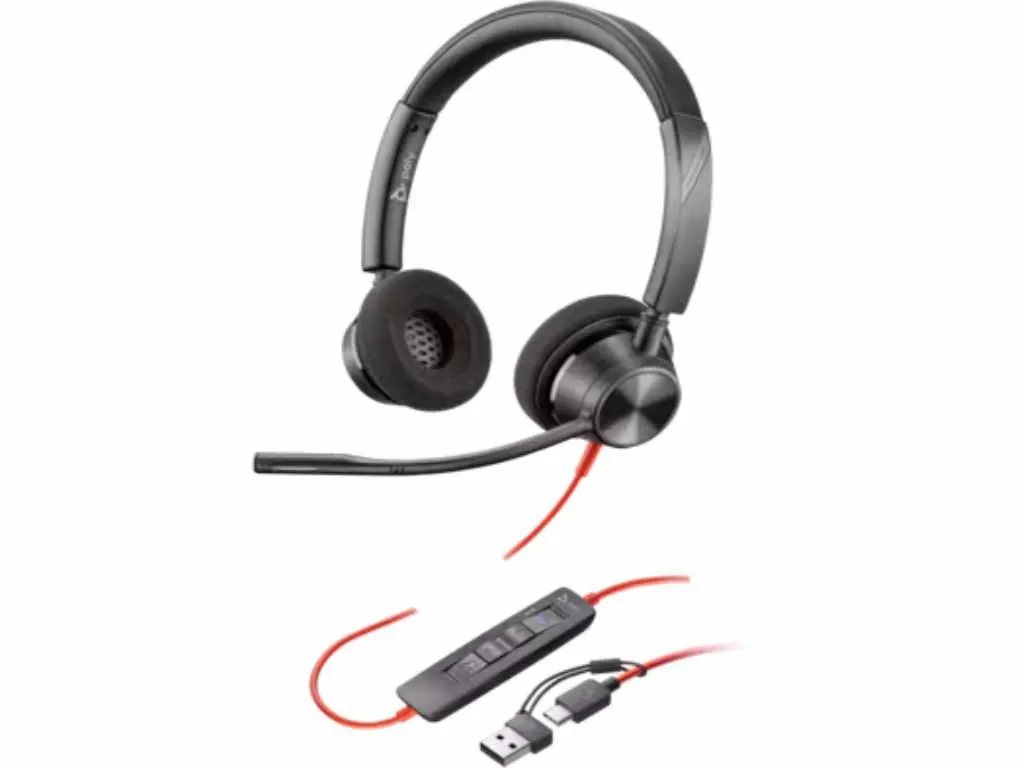 HP Slušalcie Poly Blackwire 3320 Stereo USB-C Slušalice + USB-C/A adapter 8X220AA/ crna