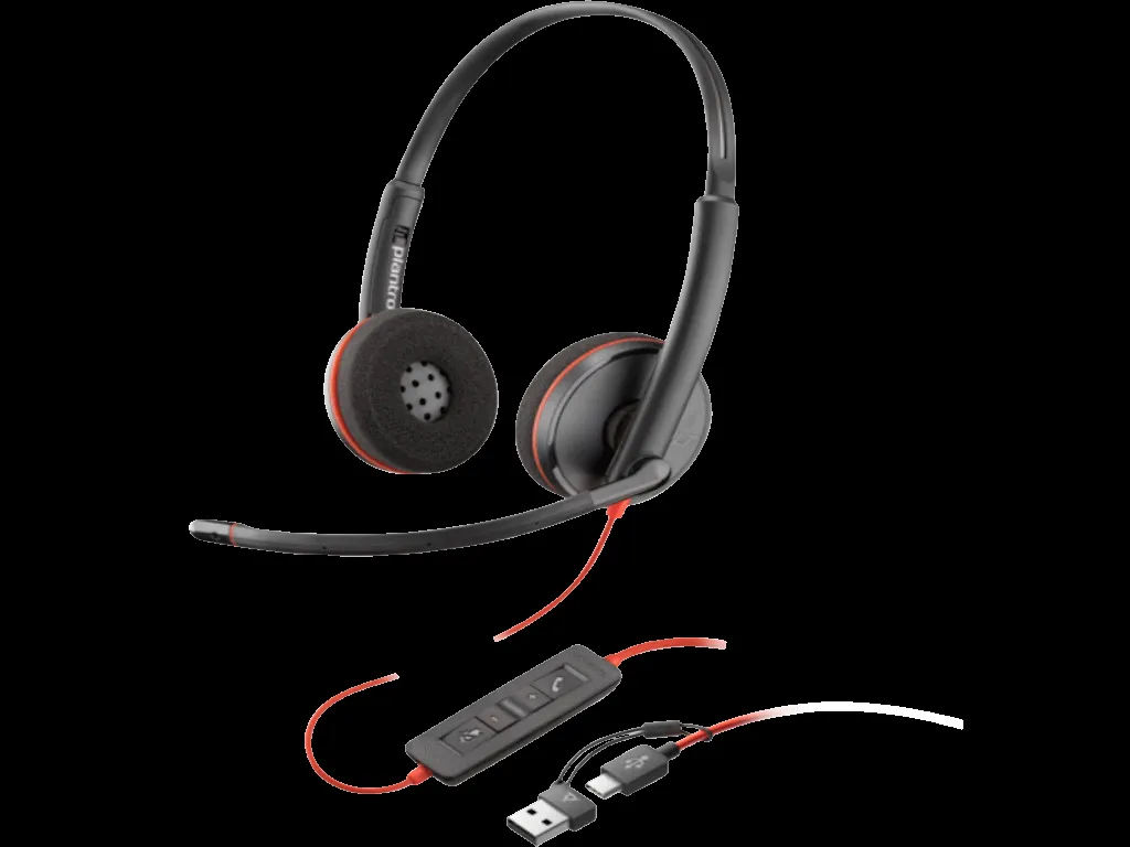 HP Slušalice Poly BW 3220 Stereo USB-C HS +USB-C/A adapter, crna