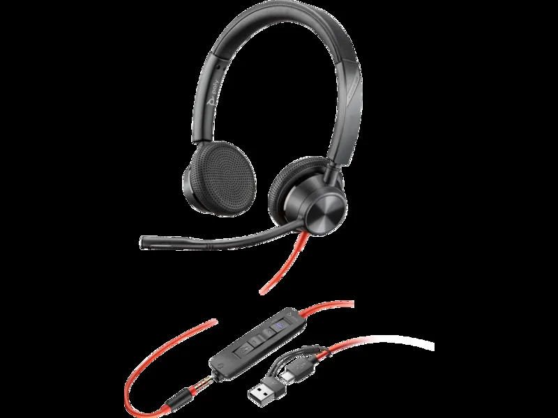 HP Slušalice sa mikrofonom Poly Blackwire 3325 Stereo, crna