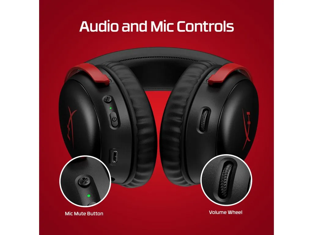 HYPERX Bežične gaming slušalice Cloud III Core, crna/crvena