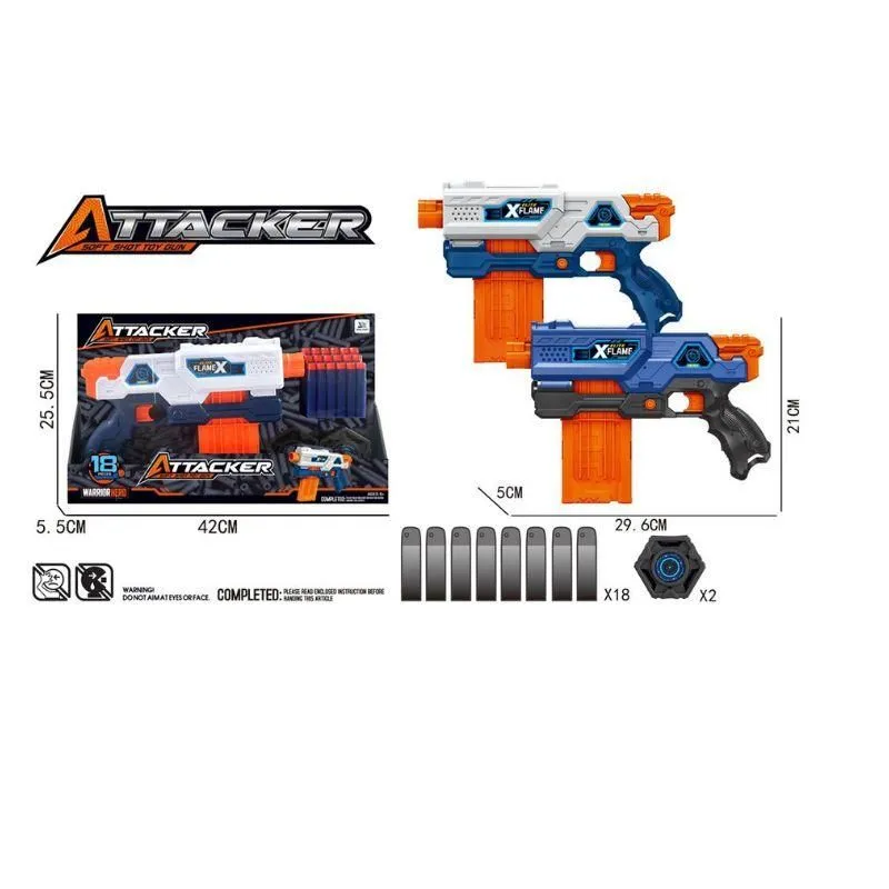 Igračka pištolj sa mekanim mecima Attacker Xflame 17313