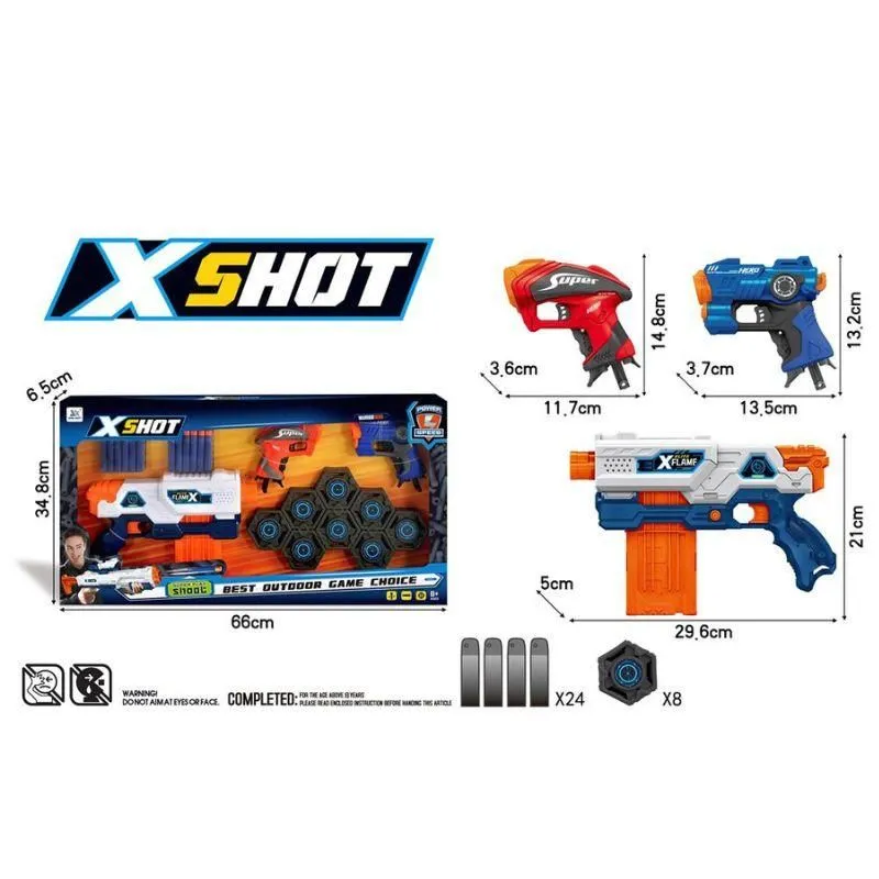 Igračka pištolja sa mekanim mecima i dodacima X shot 53510