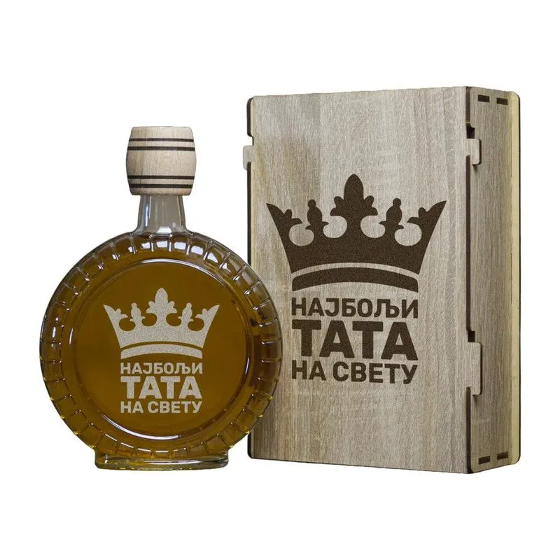 INFINITY DEKOR Poklon set Najbolji Tata, sa 2 čašice (rakija nije uključena)
