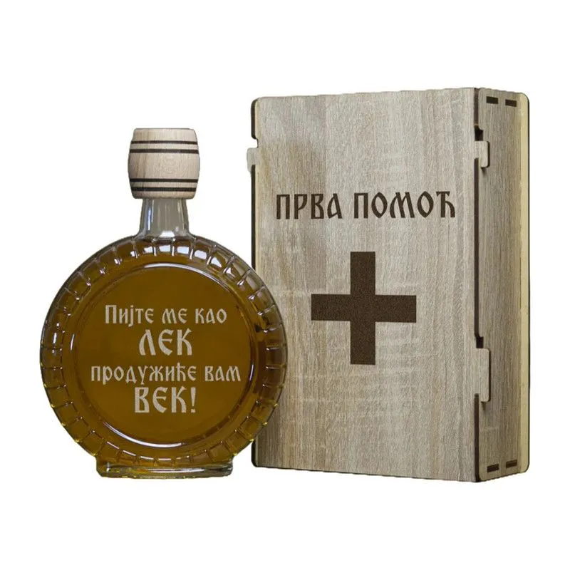 INFINITY DEKOR Poklon set Prva pomoć, sa 2 čašice (rakija nije uključena)