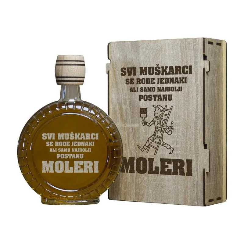 INFINITY DEKOR Poklon set za zanatlije - Moleri, sa 2 čašice (rakija nije uključena)