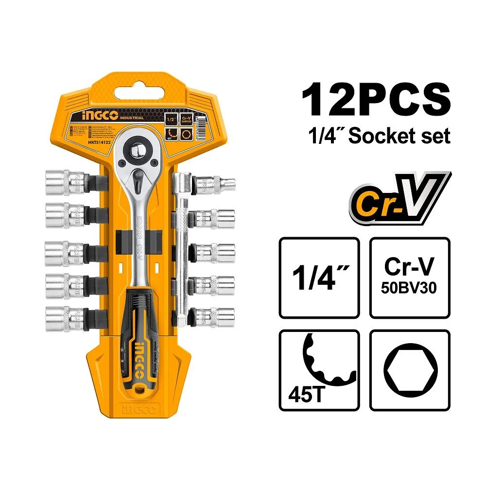 Ingco set nasadnih ključeva 12/1 1/4 HKTS14122