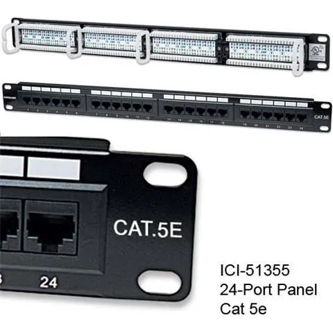 Intellinet prespojni panel Cat5e, UTP, 24-portni, 19'', 1U, crni