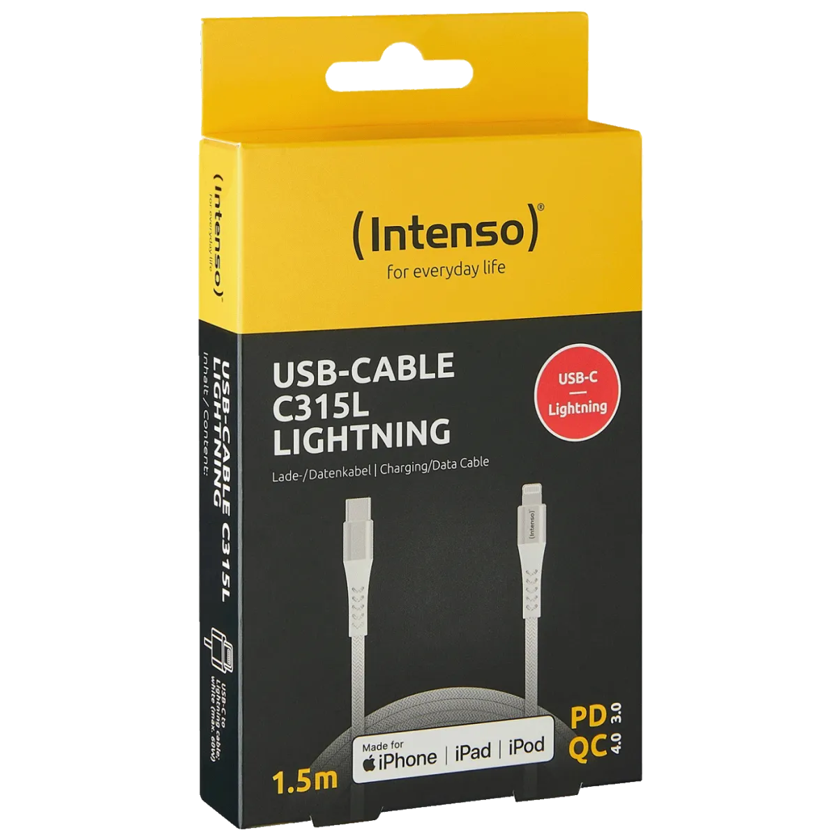 INTENSO USB kabl za telefone C315L, USB type C na Lightning, 1.5 m