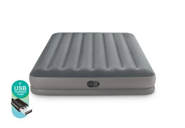 INTEX Vazdušni krevet sa ugrađenom USB pumpom 152x203x30cm