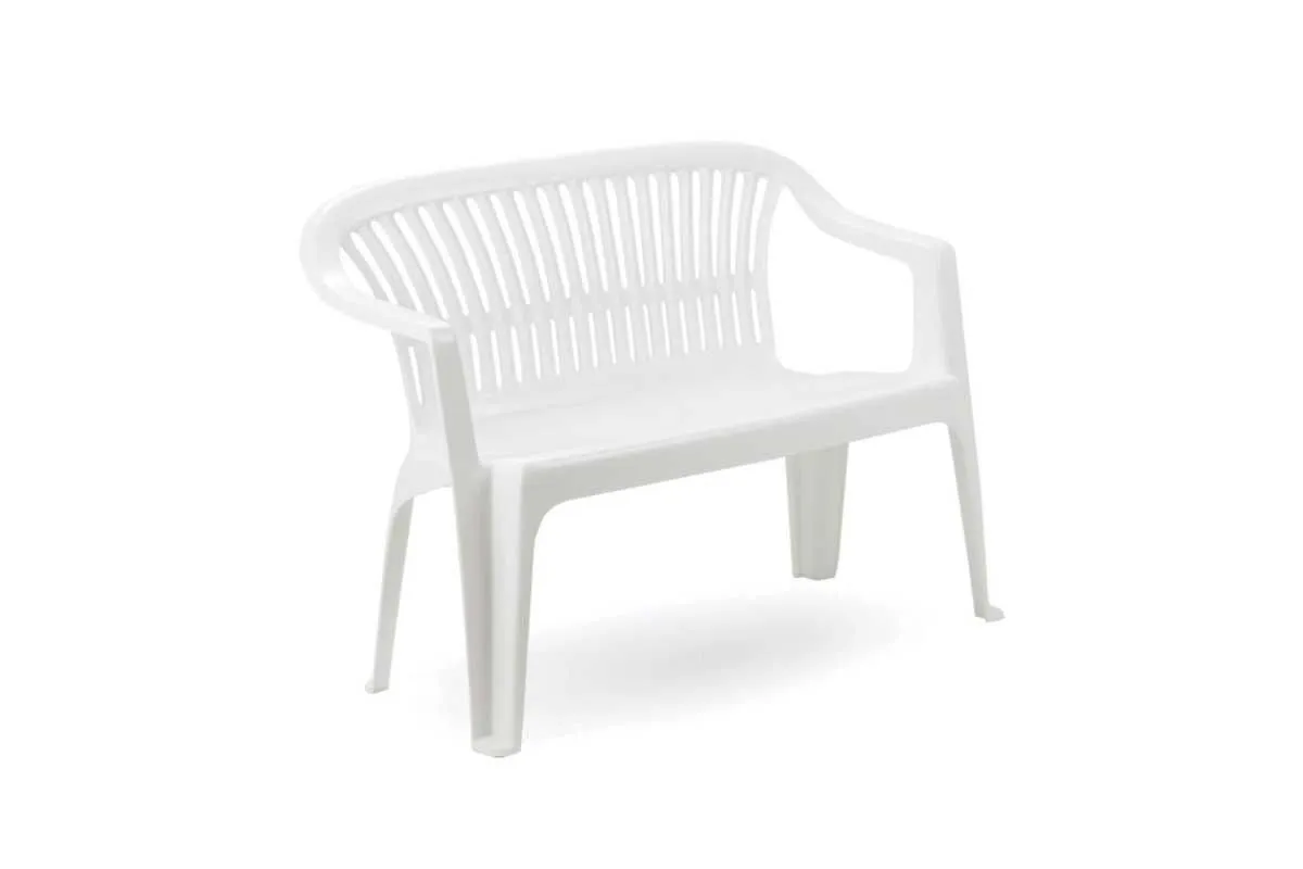 IPAE-PROGARDEN Baštenska klupa Diva - bela 114 × 55 × 82 cm