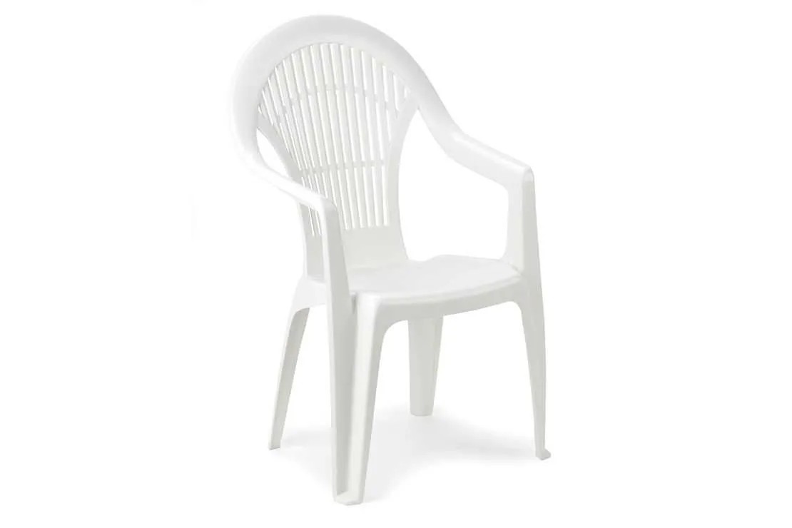 IPAE-PROGARDEN Baštenska plastična stolica Vega - bela 57/5 × 56 × 94 cm