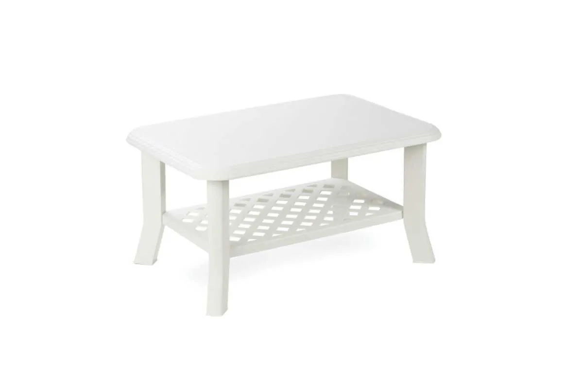 IPAE-PROGARDEN Baštenski plastični sto Niso - beli 90 × 60 × 46 cm