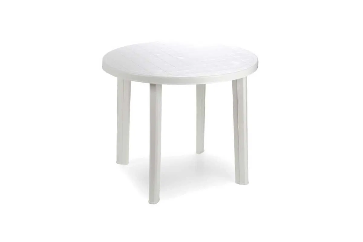 IPAE-PROGARDEN Baštenski plastični sto Tondo - beli 90 × 9 0 × 72 cm