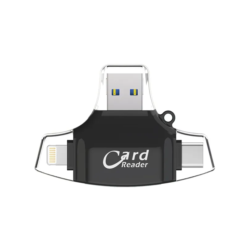 Čitač kartica SD microSD na Type C Lightning USB 2.0 JWD-84 crni