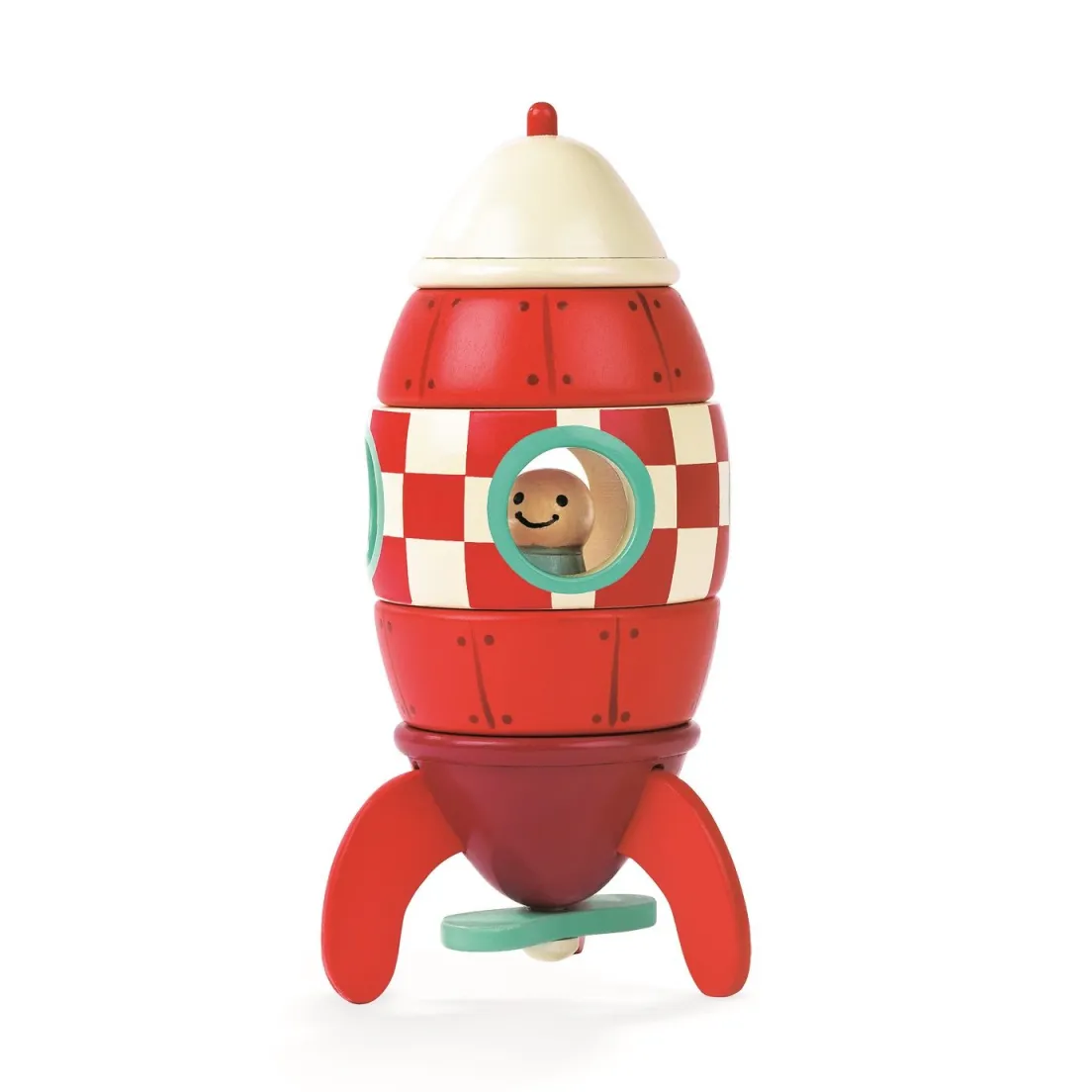 JANOD Drvena magnetna raketa/ crvena