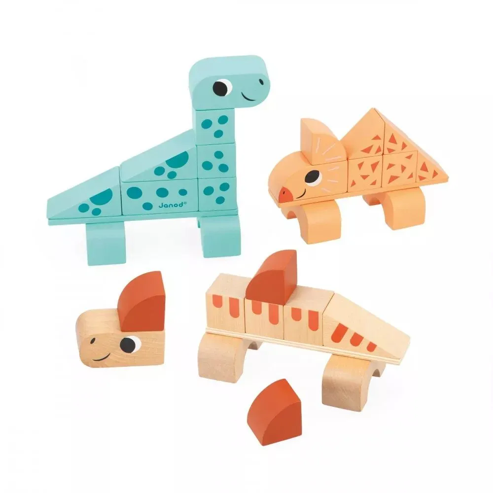 JANOD Drvene kocke za slaganje Dino