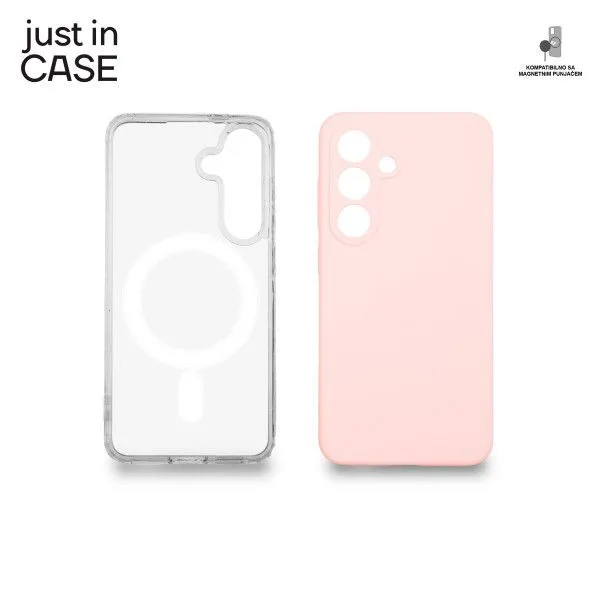 JUST IN CASE 2u1 Extra case MAG MIX PLUS paket maski za Samsung S25/ roza