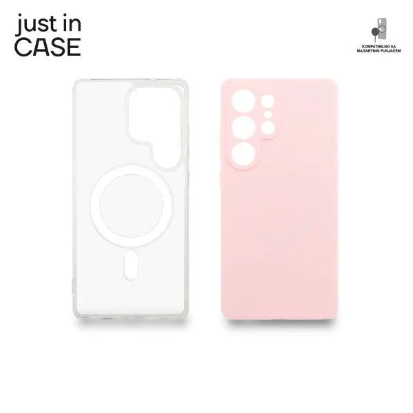 JUST IN CASE 2u1 Extra case MAG MIX PLUS paket maski za Samsung S25 Ultra/ roza