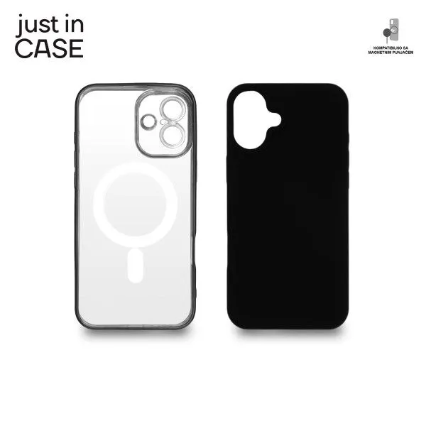 JUST IN CASE 2u1 Extra case MAG MIX PLUS paket za iPhone 16 Plus/ crna