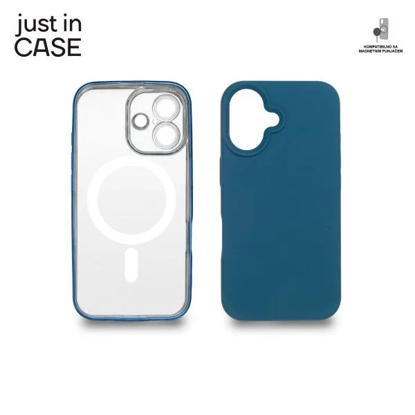 JUST IN CASE 2u1 Extra case MAG MIX PLUS paket za iPhone 16/ plava