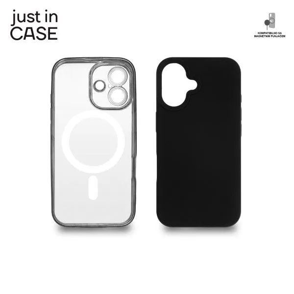 JUST IN CASE 2u1 Extra case MAG MIX PLUS paket za iPhone 16/ crna