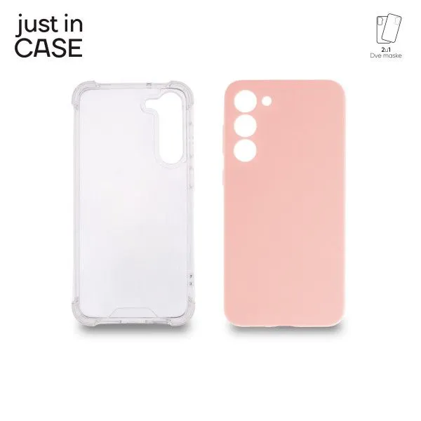 JUST IN CASE Futrola silikonska 2in1 za Samsung S23+/ providna/roze