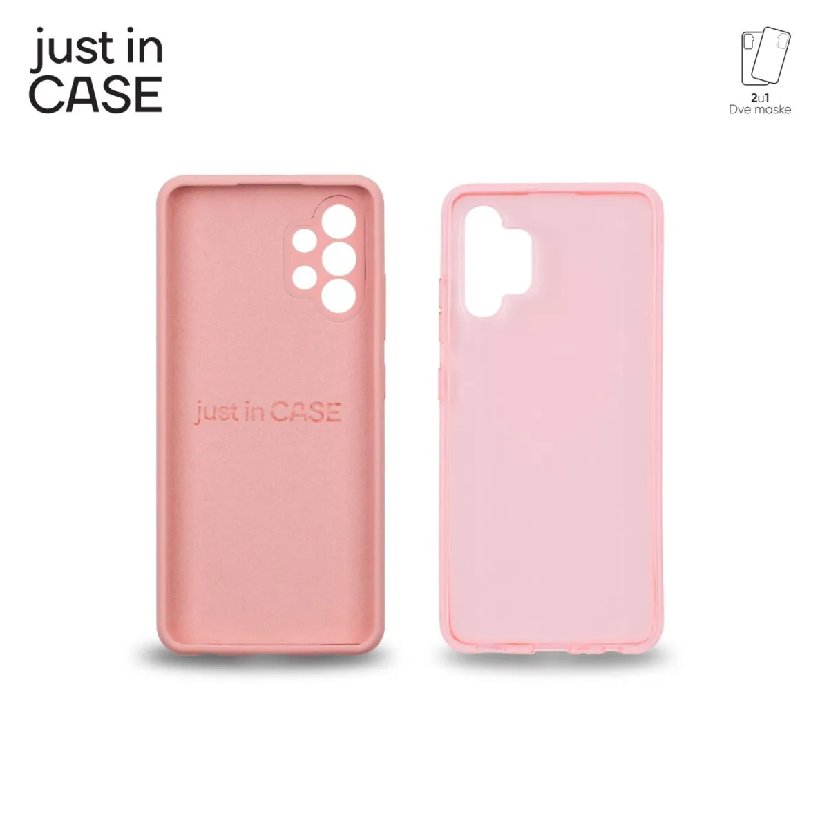 JUST IN CASE Maska 2u1 Extra case MIX paket PINK za A32