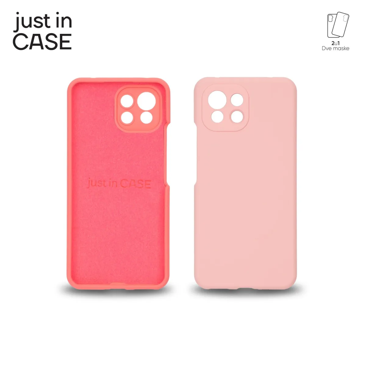 JUST IN CASE Maska 2u1 Extra case MIX PLUS za Mi11 Lite 5G/ roze