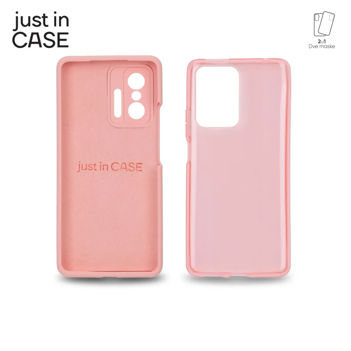 JUST IN CASE Maska 2u1 Extra case MIX za Mi 11T/11T pro 128GB/ roze