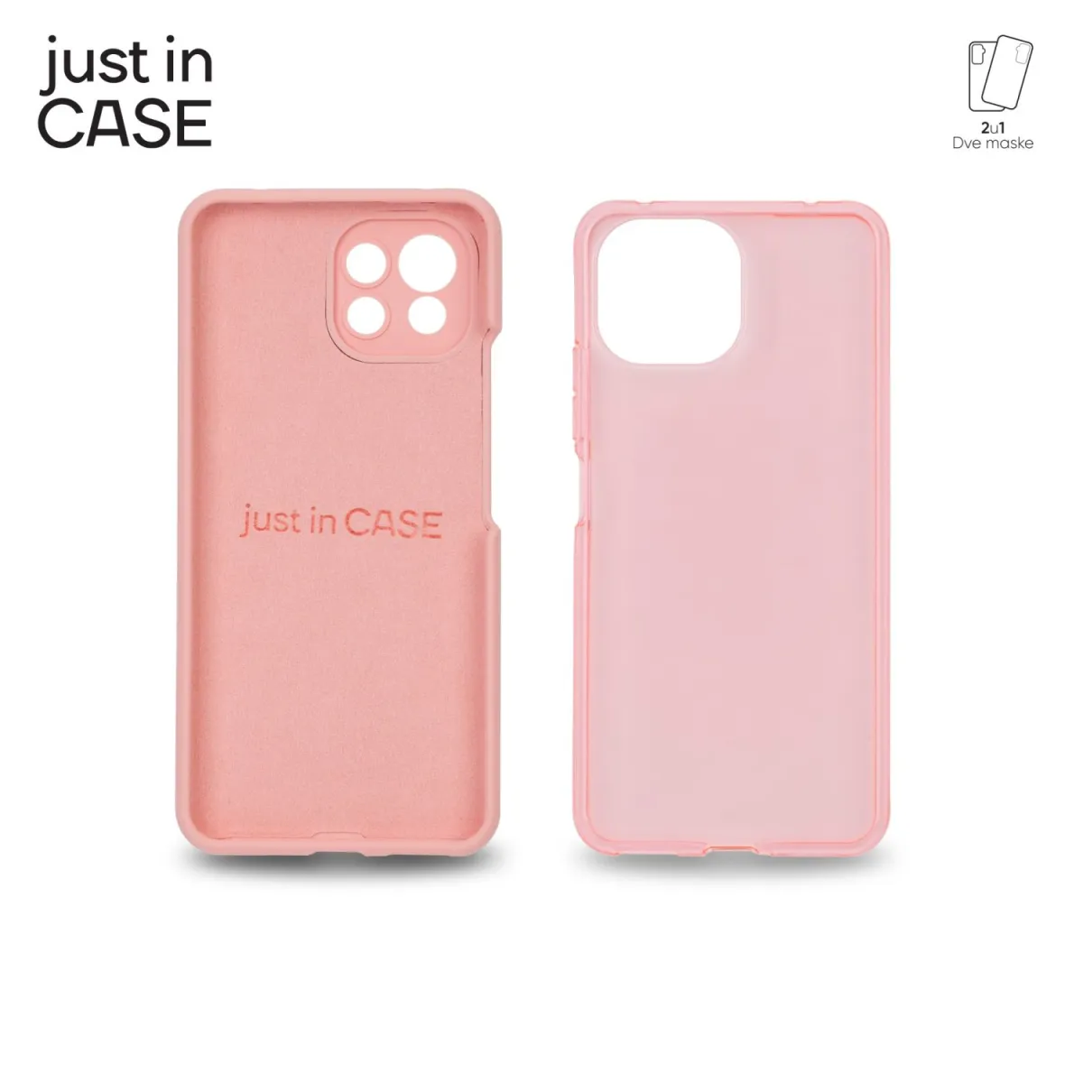 JUST IN CASE Maska 2u1 Extra case MIX za Mi11 Lite 5G, roze