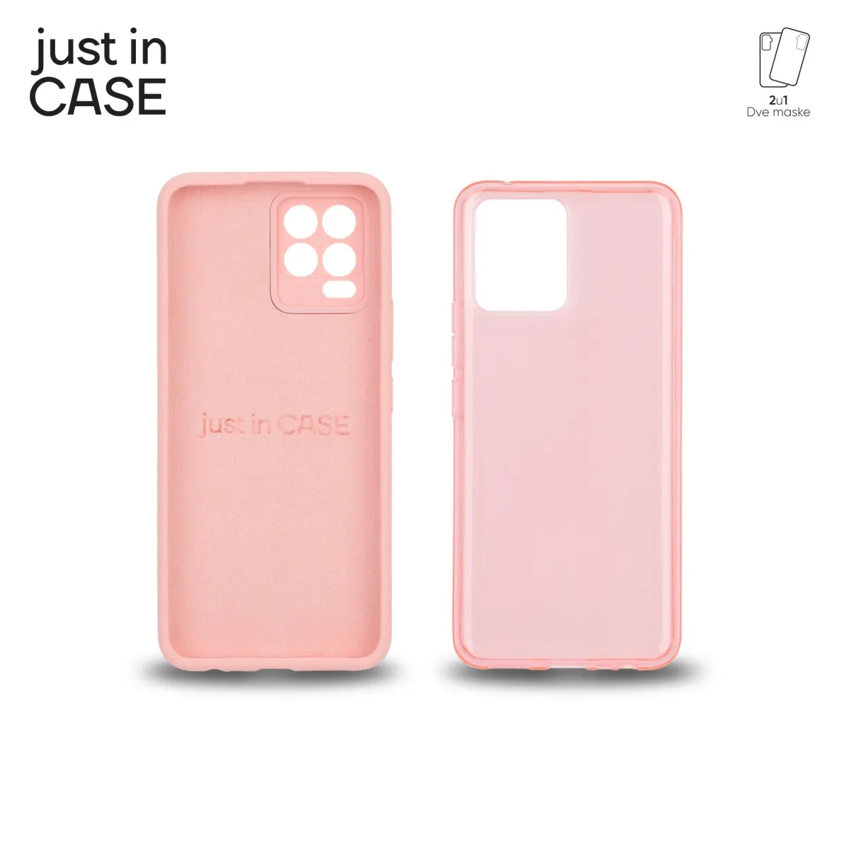 JUST IN CASE Maska 2u1 Extra case MIX za Realme 8/ roze