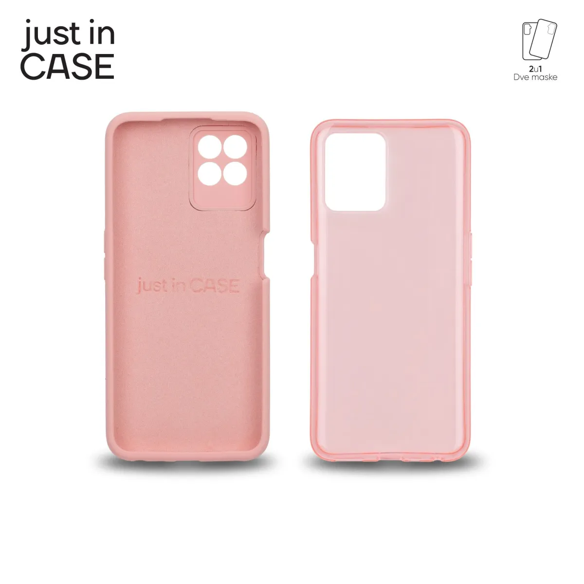 JUST IN CASE Maska 2u1 Extra case MIX za Realme 8i/ roze