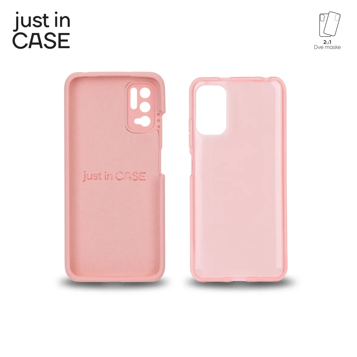JUST IN CASE Maska 2u1 Extra case MIX za Redmi Note 10 5G/ roze