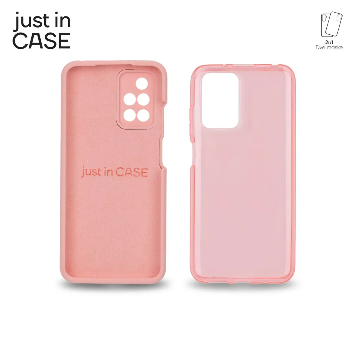 JUST IN CASE Maska 2u1 Extra case MIX za Redmi10/Redmi Note 11/ roze