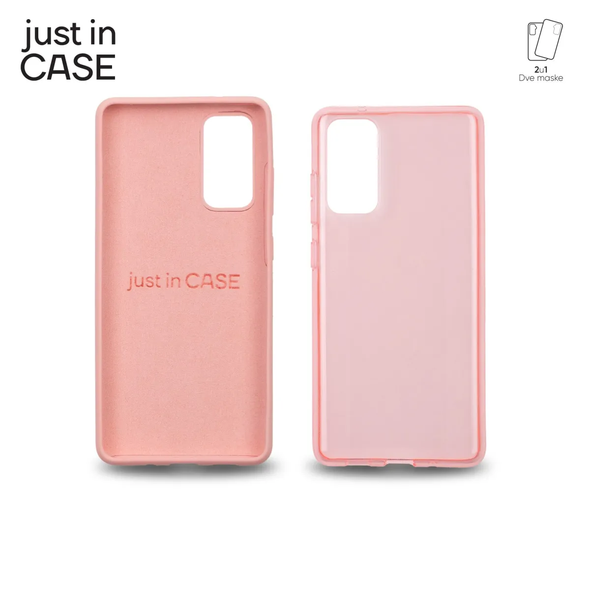 JUST IN CASE Maska 2u1 Extra case MIX za Samsung S20FE/ roze