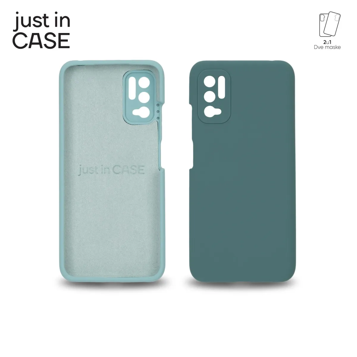 JUST IN CASE Maska 2u1 MIX PLUS za Redmi Note 10 5G/ zelena