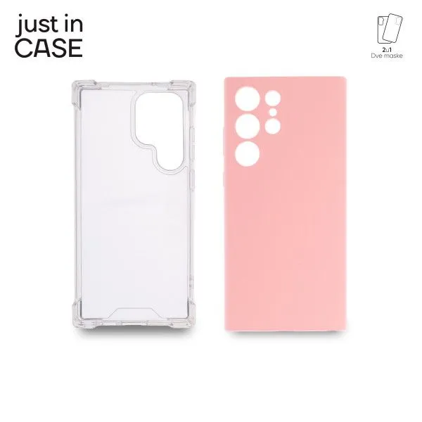 JUST IN case za 2u1 Extra case za MIX za S23 ULTRA/ puder roze/providna