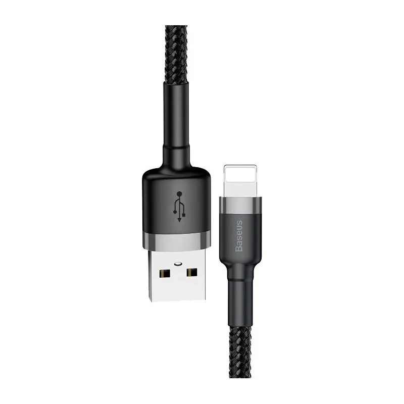 Kabel Baseus cafule USB iPhone Lightning 2.4A sivo-crni 0.5m