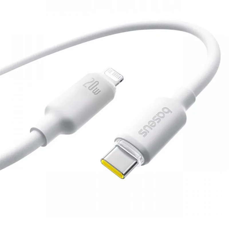 Kabel Baseus Foamed Silicone Fast Charging Data Cable USB-C to iP 20W Moon White 1m