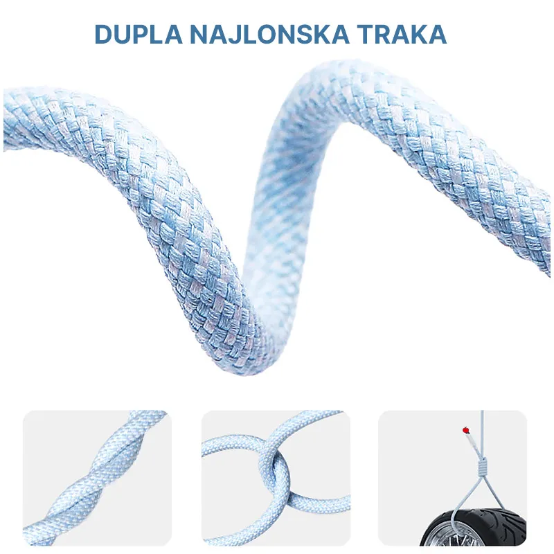 Kabel Braided PD Type-C na Lightning 20W plavi