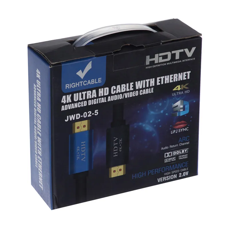 Kabel HDMI na HDMI 4K UHD JWD-02 v2.0 3m crni