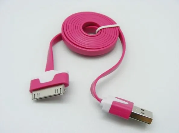 Kabel iPhone 4 FLAT hot pink 3m.