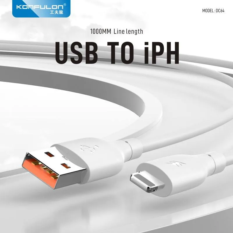 Kabel KONFULON Joko DC64 3A USB na iPhone Lightning beli 1m