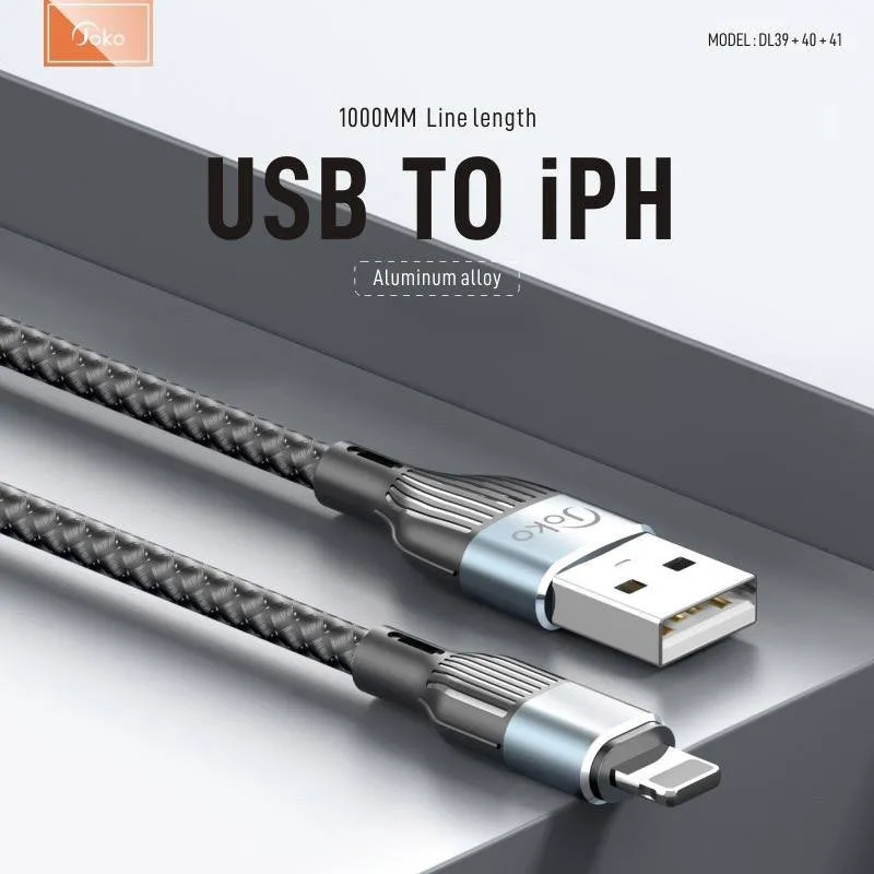 Kabel KONFULON Joko DL40 3A/ 120W/ USB na iPhone Lightning sivi 1m