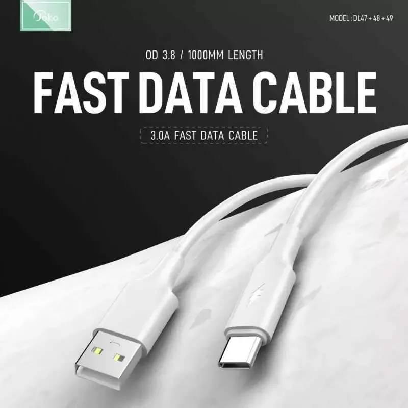 Kabel KONFULON Joko DL49 3A USB na Type-C beli 1m