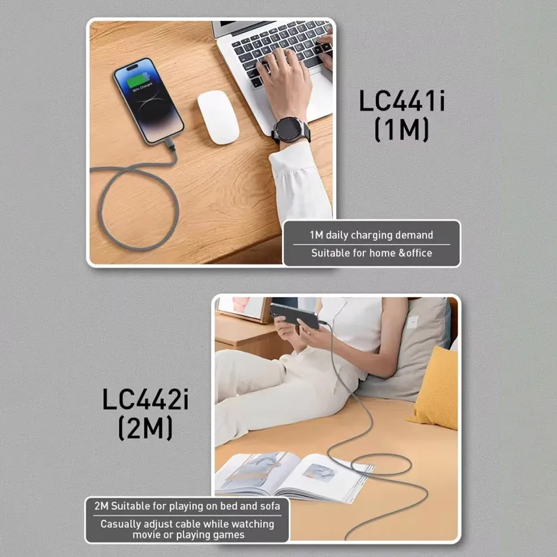 Kabel LDNIO LC442I 30w/ Type-C na iPhone Lightning sivi 2m
