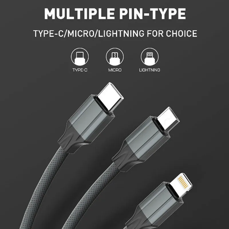 Kabel LDNIO LS442 USB na Type-C sivi 2m