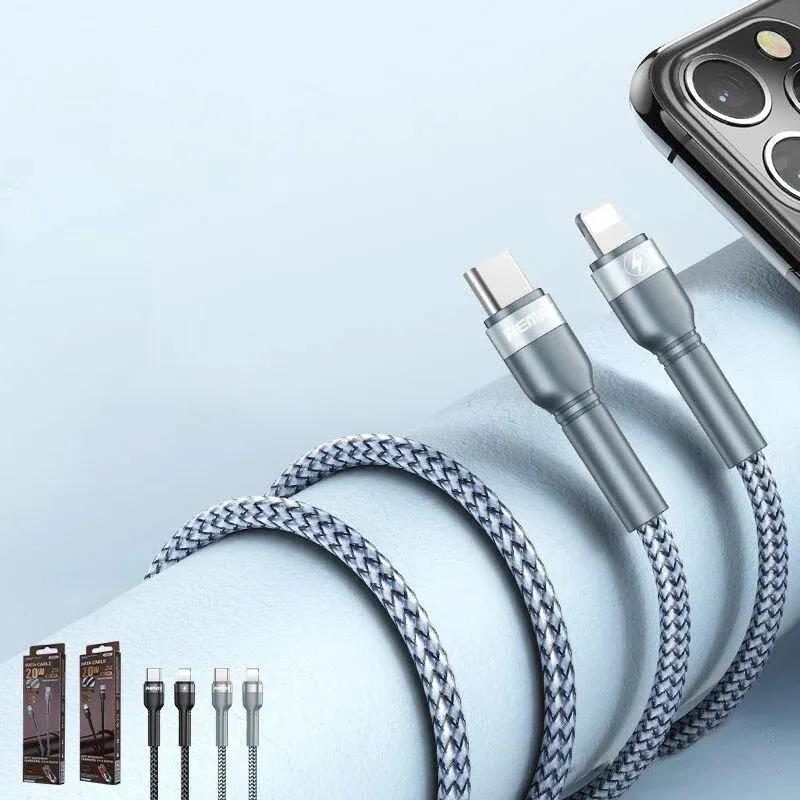 Kabel Remax Jany Fast charging 20W PD RC-171 Type-C na iPhone Lightning srebrni 1m