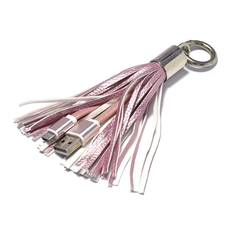 Kabel sa priveskom Micro USB pink.